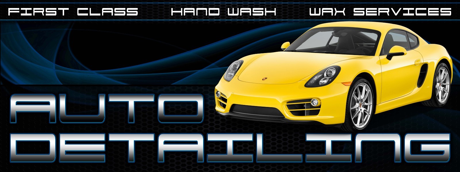 Auto Detailing Banner 36″x96″ Free Shipping & Customization, Ready to Hang!