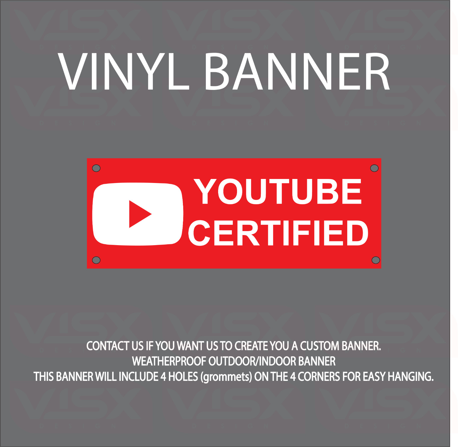 Warning Youtube Certified VINYL Banner Flag Outdoor indoor Sign Mechanic Funny