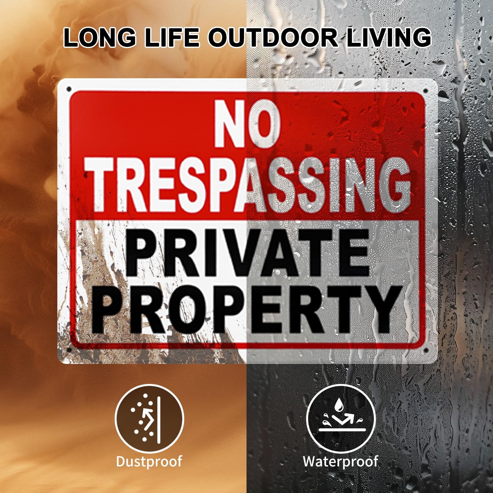 2 Pack No Trespassing Signs Private Property – 10×7 Inch 40 Mil Rust Free Alu…