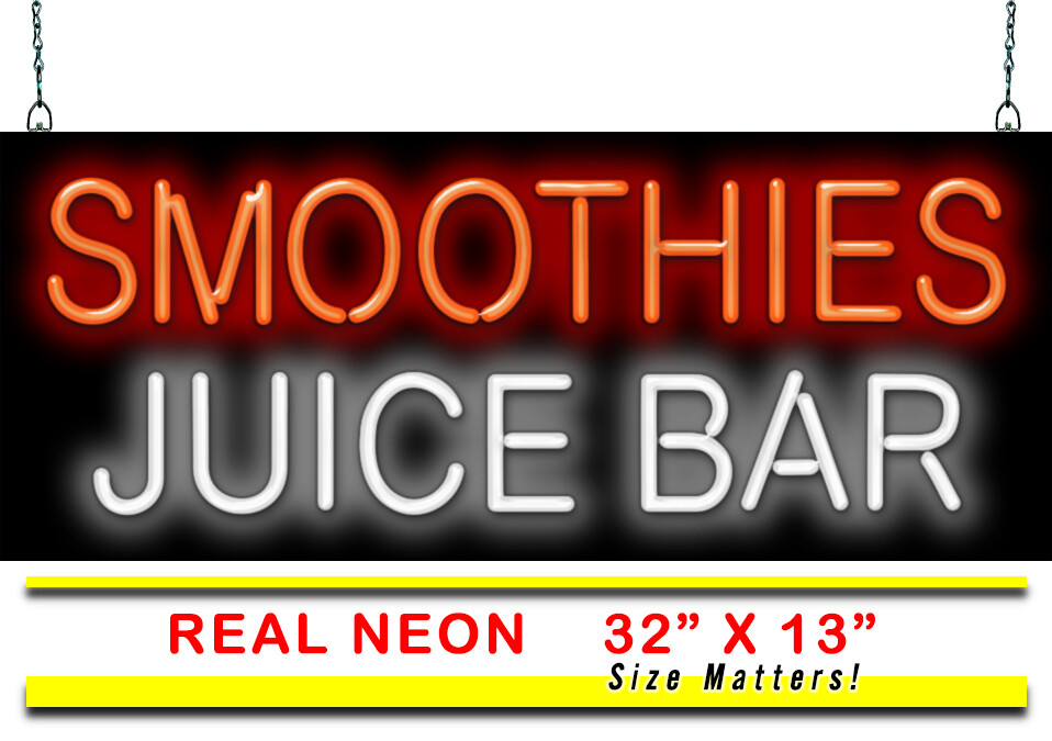 Smoothies – Neon Sign Jantec 32″ x 13″ Healthy Beverages