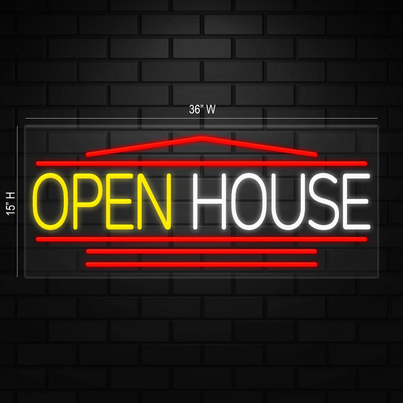 Open House Neon Sign for Retail Displays | LED Flex Neon | 32″W x 13″H x 1″D