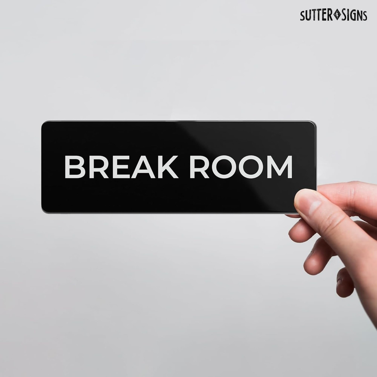 Break Room Sign, Durable ABS Plastic with Full Adhesive Backing, Sign for Doo…