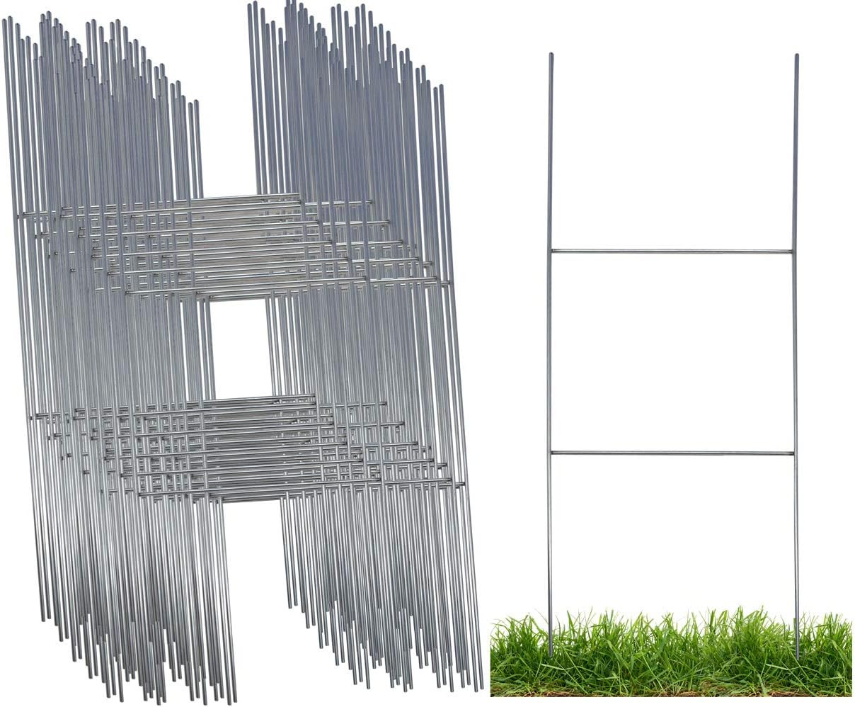 Sturdy Metal Wire Step Stake Frame for Yard Signs – 10 X 24 Inch H Frame Wire St