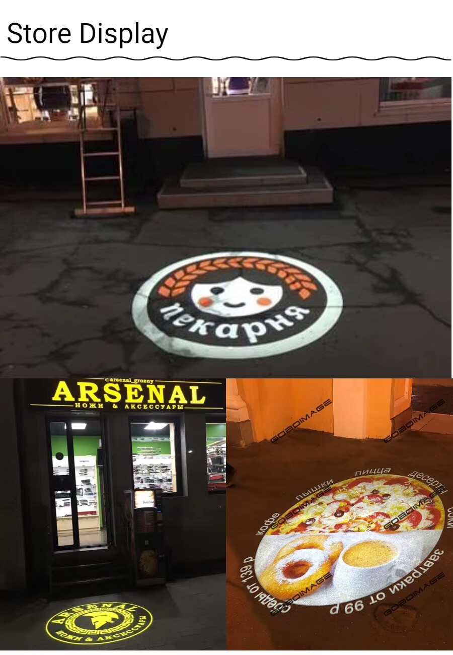 110W Recessed Gobo Projector Multi-color Free Custom Logo Advertising LED Signs