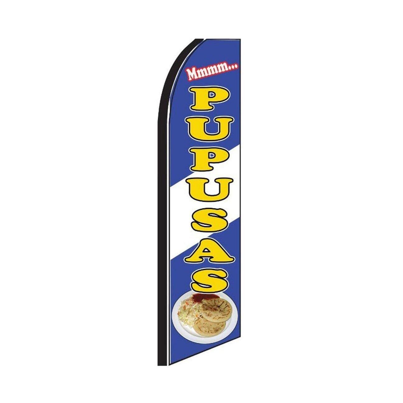 Pupusas Swooper Flutter Feather Flag | 3ft W x 11.5ft Tall