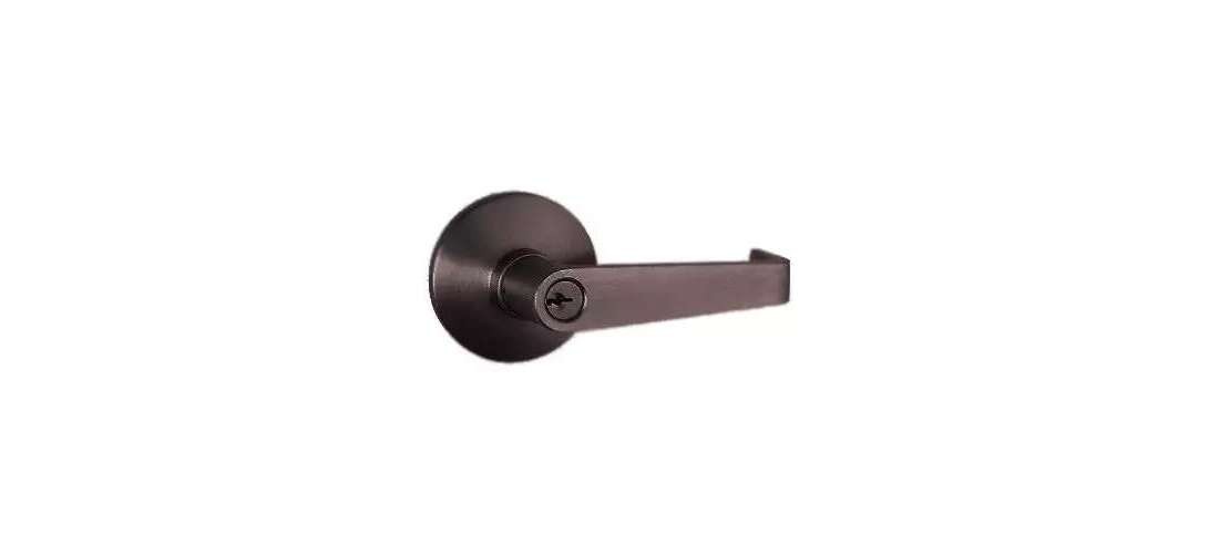 Oil Rubbed Bronze Commercial Storeroom Lever Trim with Lock for Panic Exit Devic