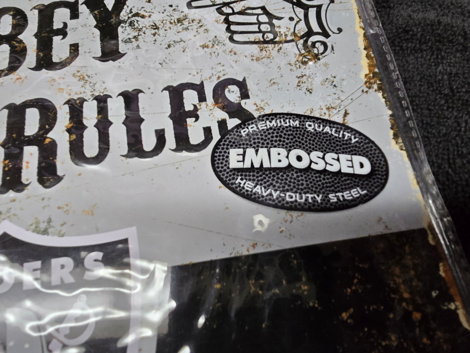 Obey The Rules Raiders Established 1960 For Garage Bar Home Vintage Metal Sign