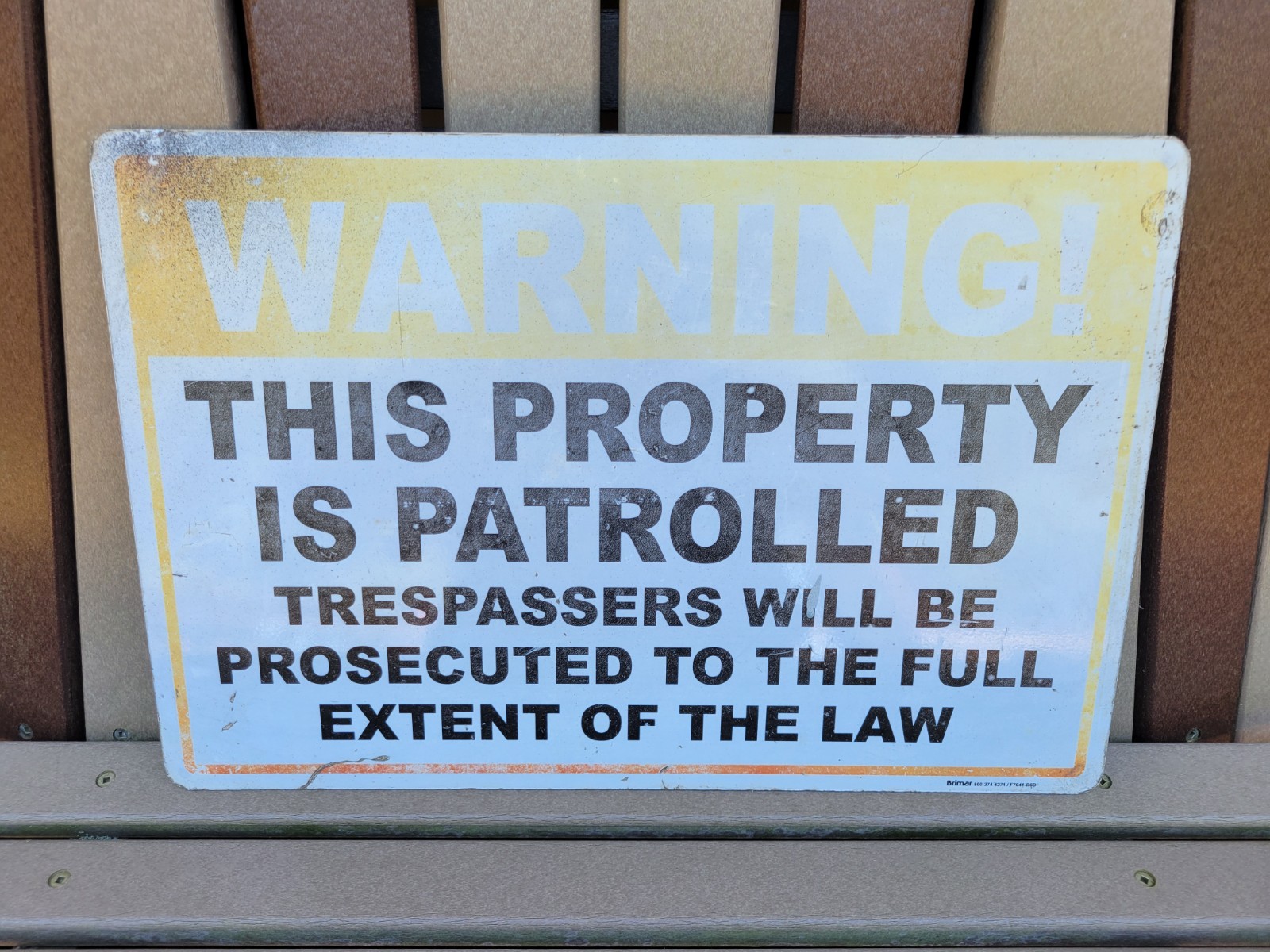 Vintage “Warning Trespasses Will Be Prosecuted” Medal Sign 18×12 Original