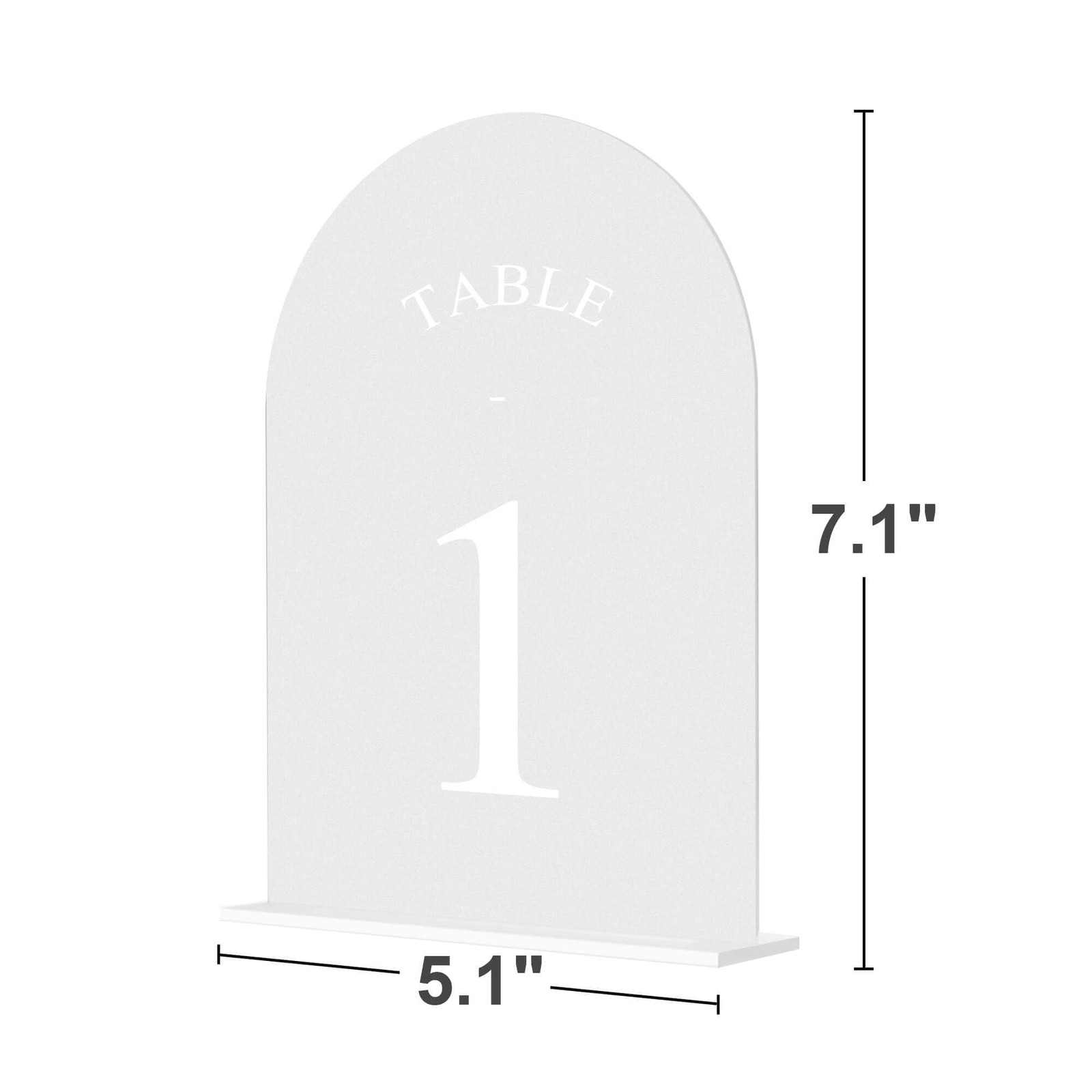 Frosted Arch Wedding Table Numbers 1-10 with Stands – 5″ X 7″ Acrylic Sign Ta…