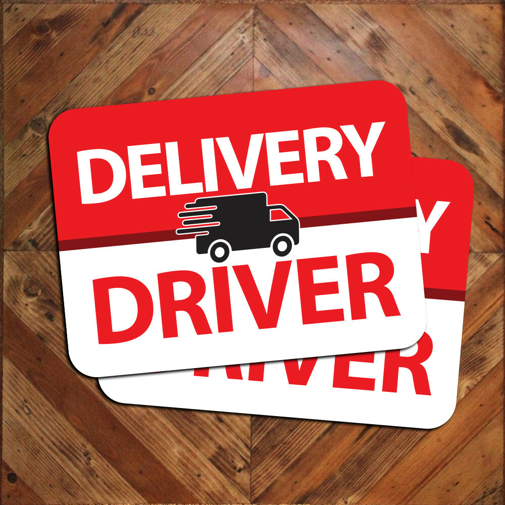 Pair of Generic DELIVERY DRIVER Car Door Magnets 9×12 Signs Food Package Service