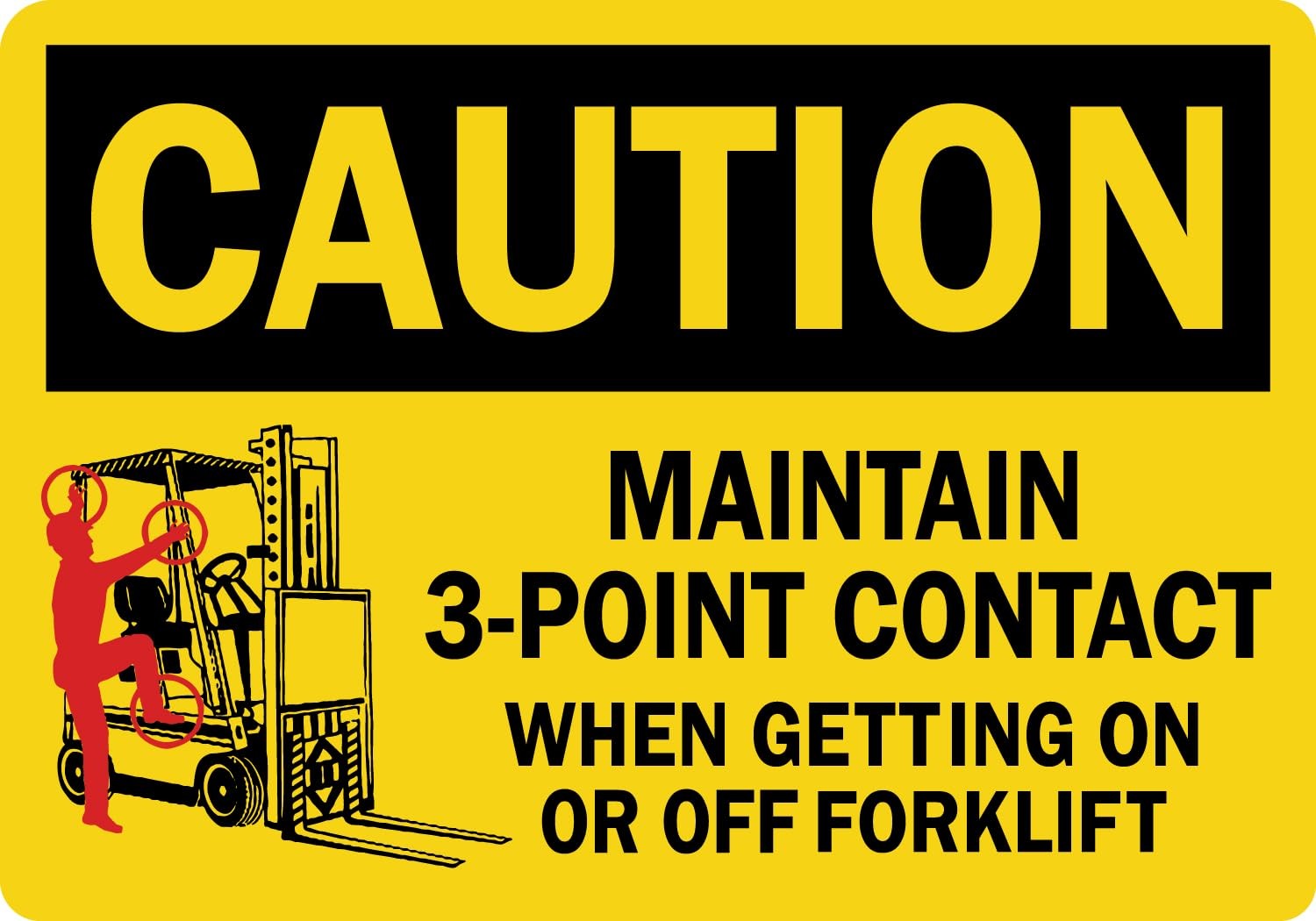 StickerJet OSHA Caution Forklift Stickers – Self Adhesive Vinyl 5-Pack Sign