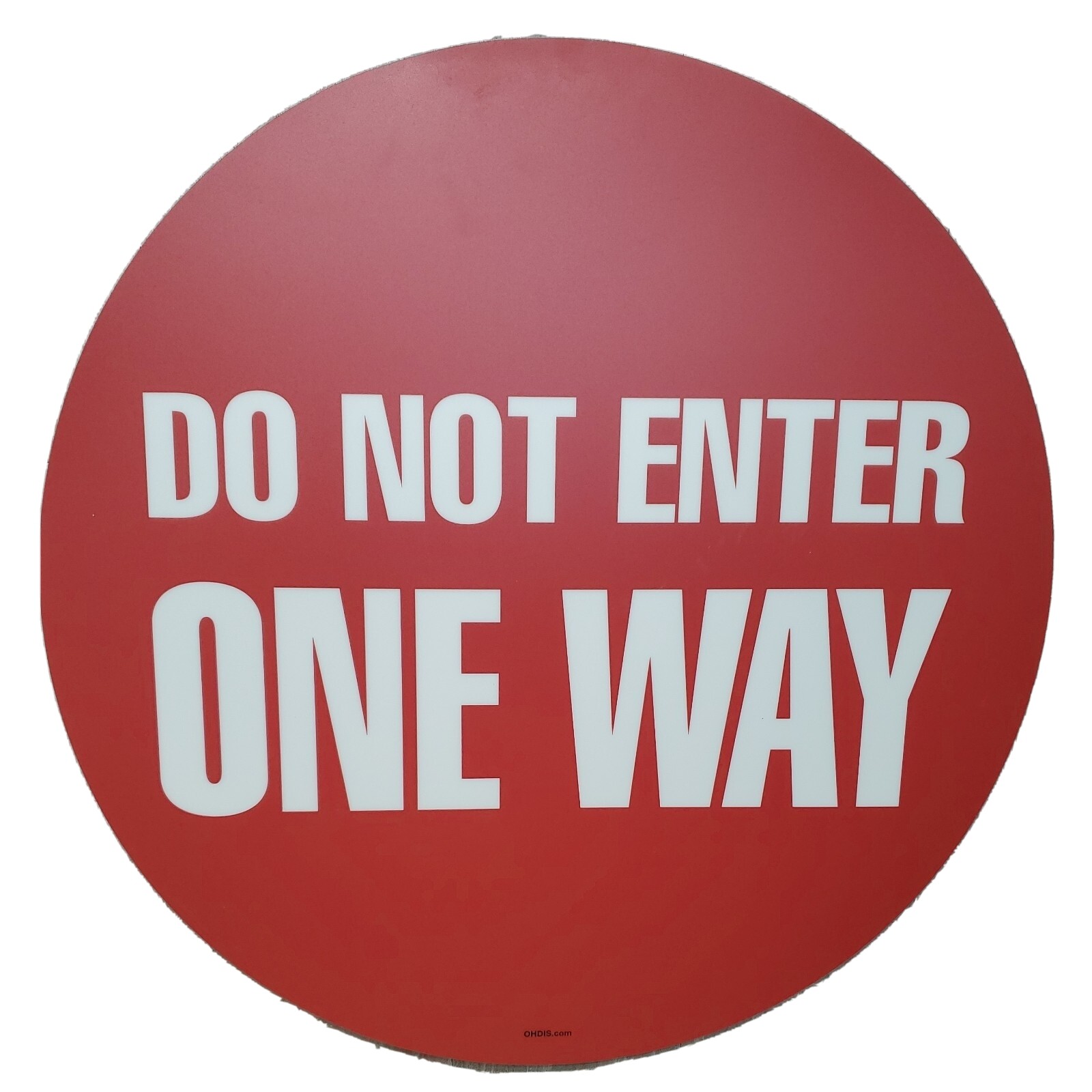 24 inch Do Not Enter One Way Circle Floor Sticker OHDIS Red White Commercial