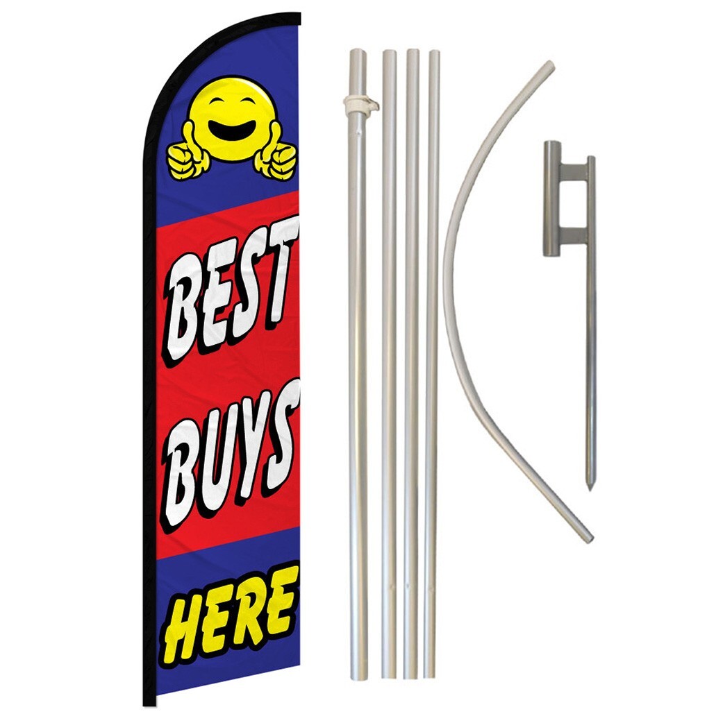 Best Buys Here Full Curve Windless Swooper Flag & Pole Kit Sale Promotional
