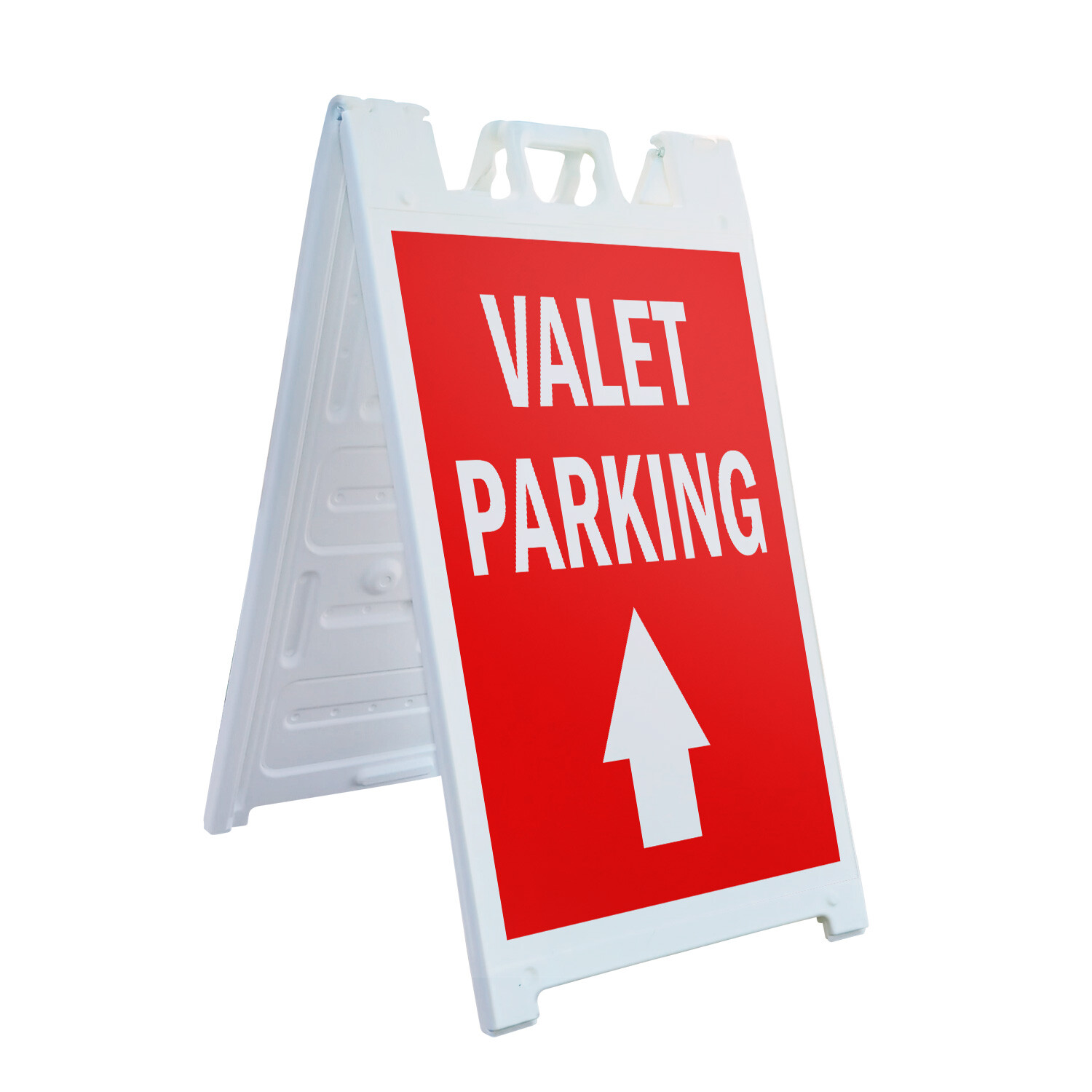 A-frame Sidewalk Valet Parking With Up Arrow 24″ x 36″ Double Sided A-Frame Side