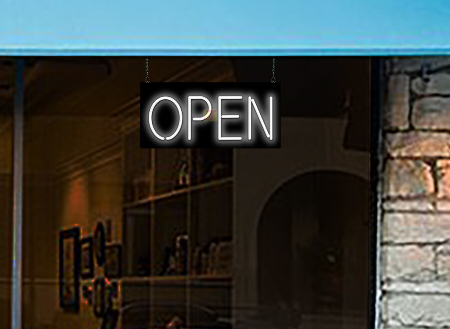 Open Neon Sign Jantec 24″ x 11″ White Open Window Sign