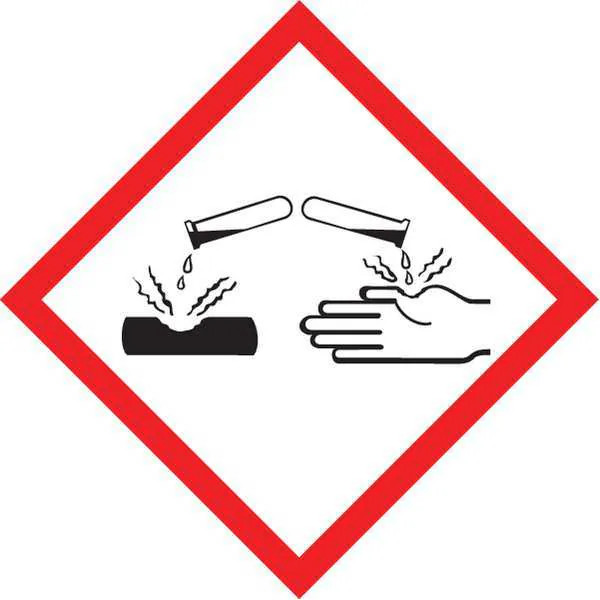 Accuform Label, Corrosive, 1x1In, Ctd Paper, 250 Roll LZH604PS2 Accuform