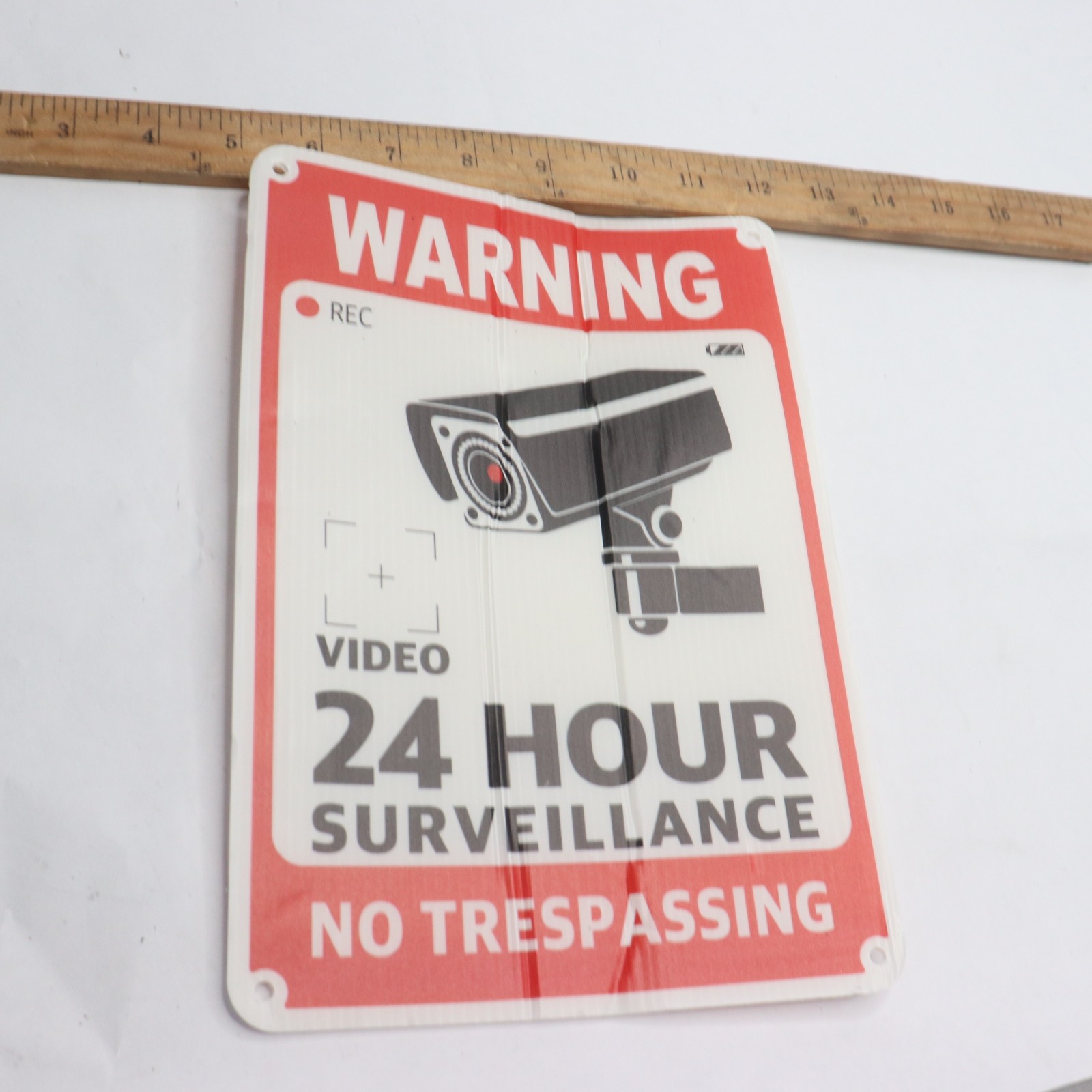 24 Hour Video Surveillance No Trespassing Sign Aluminum 14″ x 10″