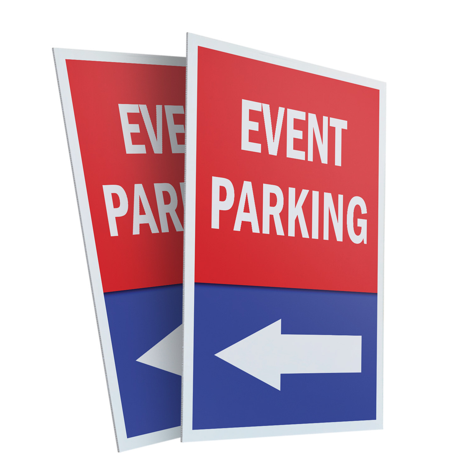 Event Parking With Arrow 24″ x 36″ 2 Pack Of Store Sign Plastic Or Decal