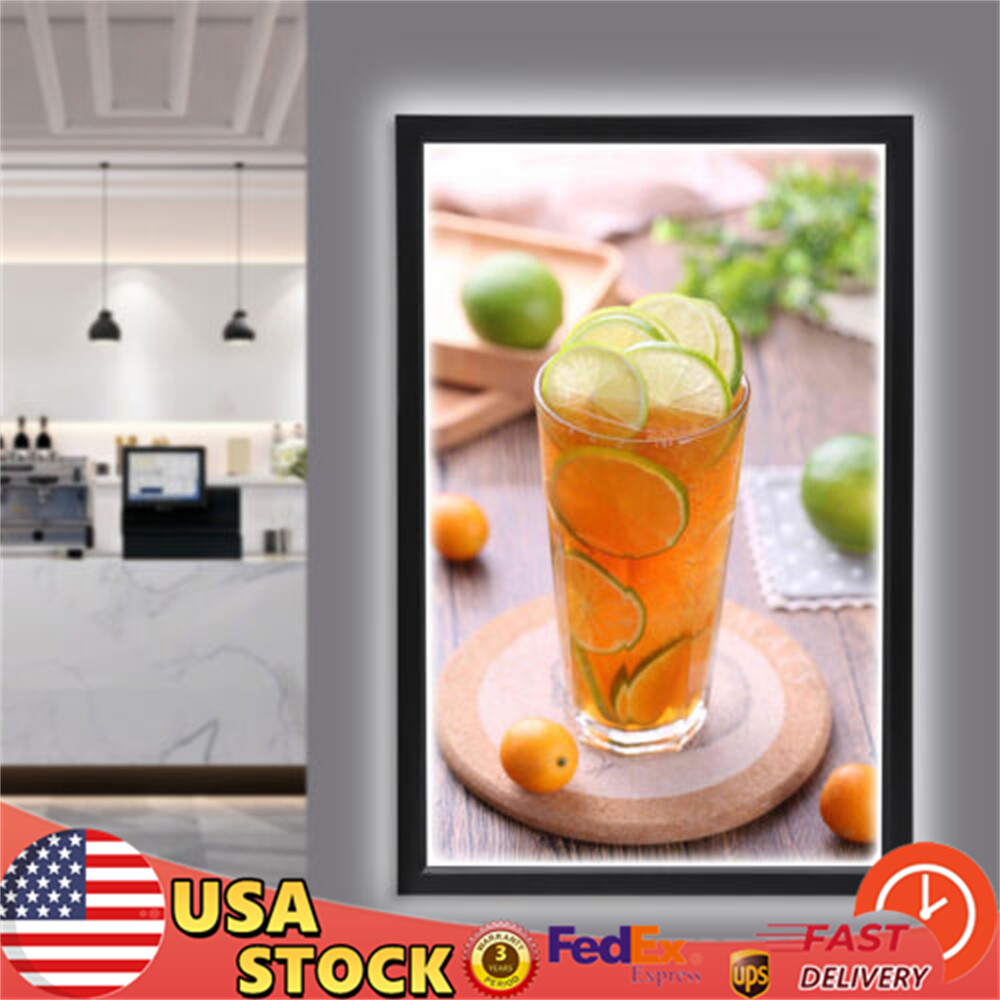 LED Light Box Movie Poster Display 24″x36″ Advertising Frame Store Wall Mount US