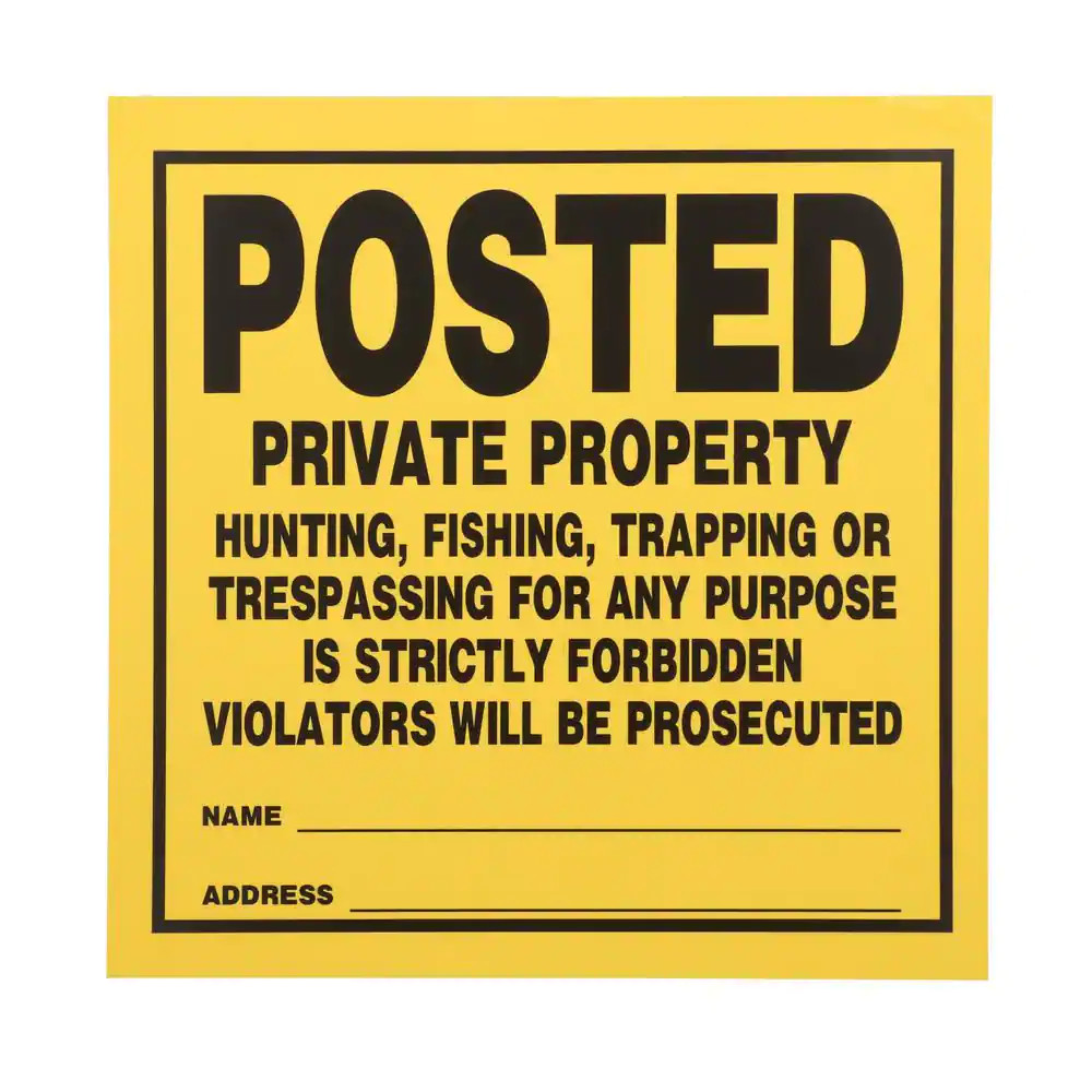 11 In. X 11 In. Plastic Posted Private Property Sign