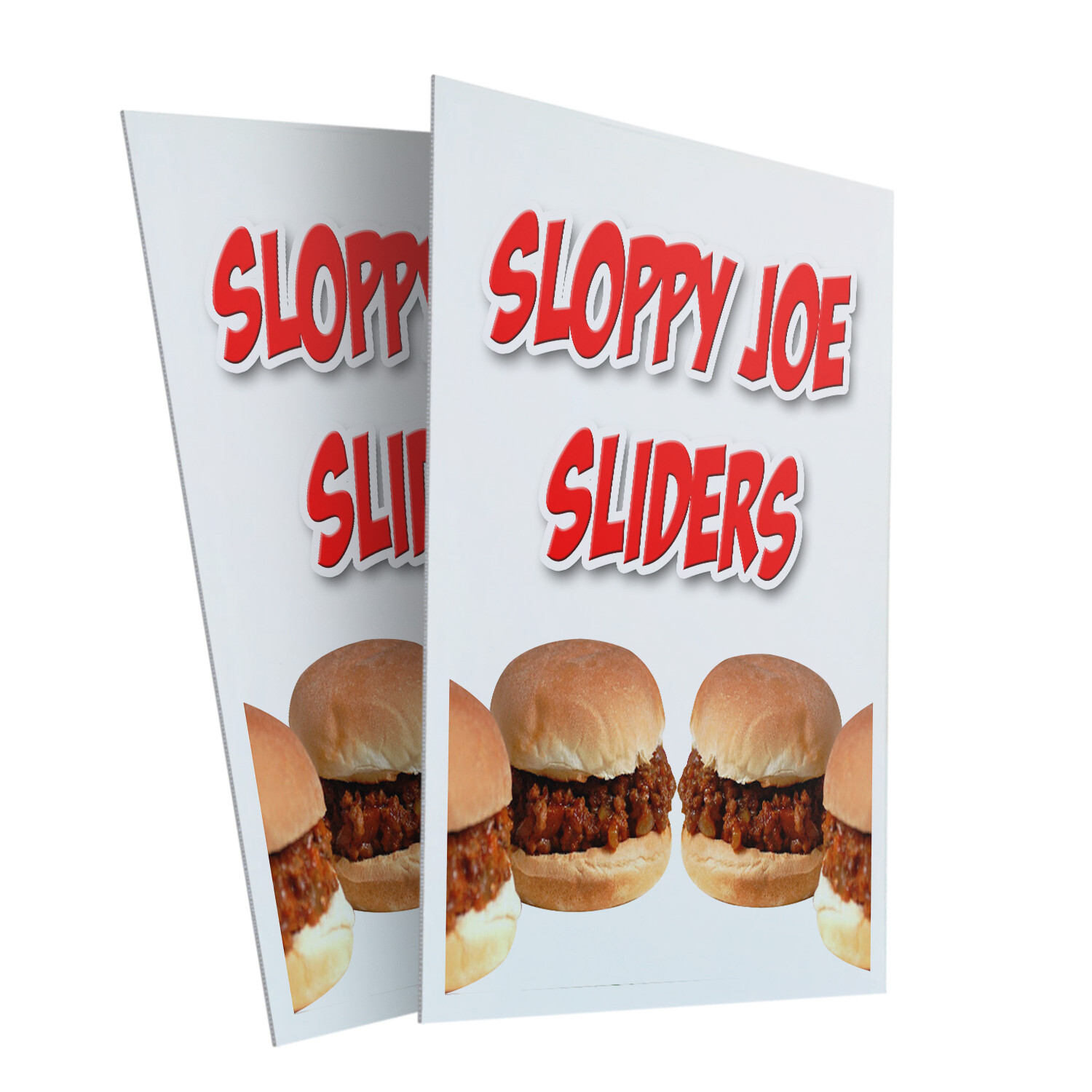 Sloppy Joe Sliders 24″ x 36″ 2 Pack Of Store Sign Plastic Or Decal