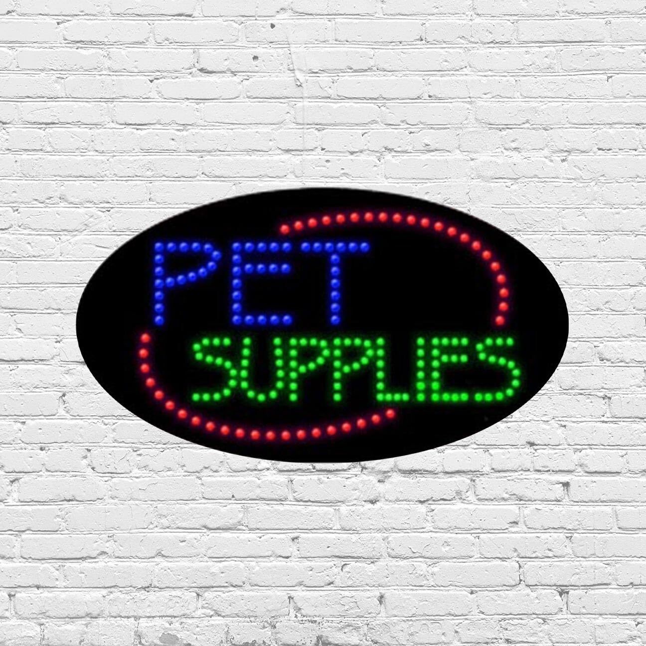 LED Pet Supplies Sign for Retail Displays | Light Up Sign | 15″H x 27″W x 2″D