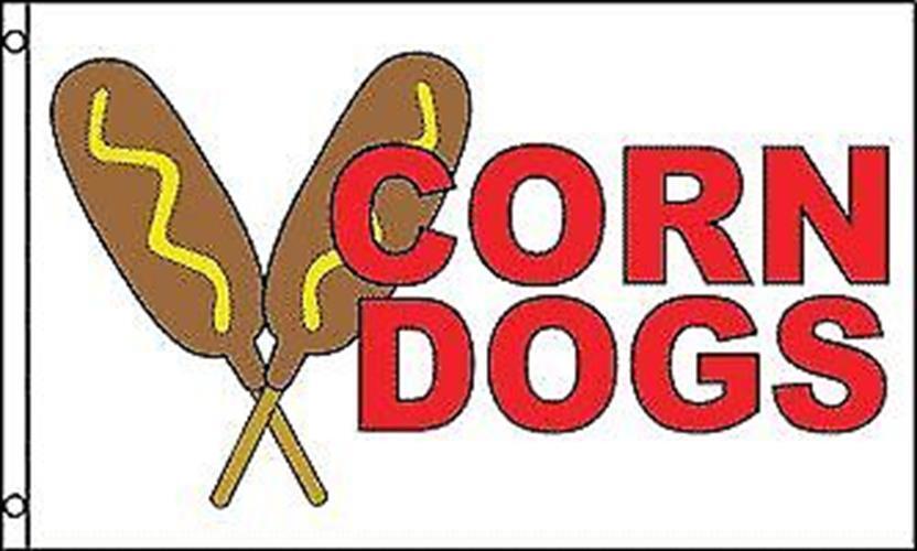 High Quality Corn Dogs Polyester Flag Banner Sign | 3’x 5′ | All Weather