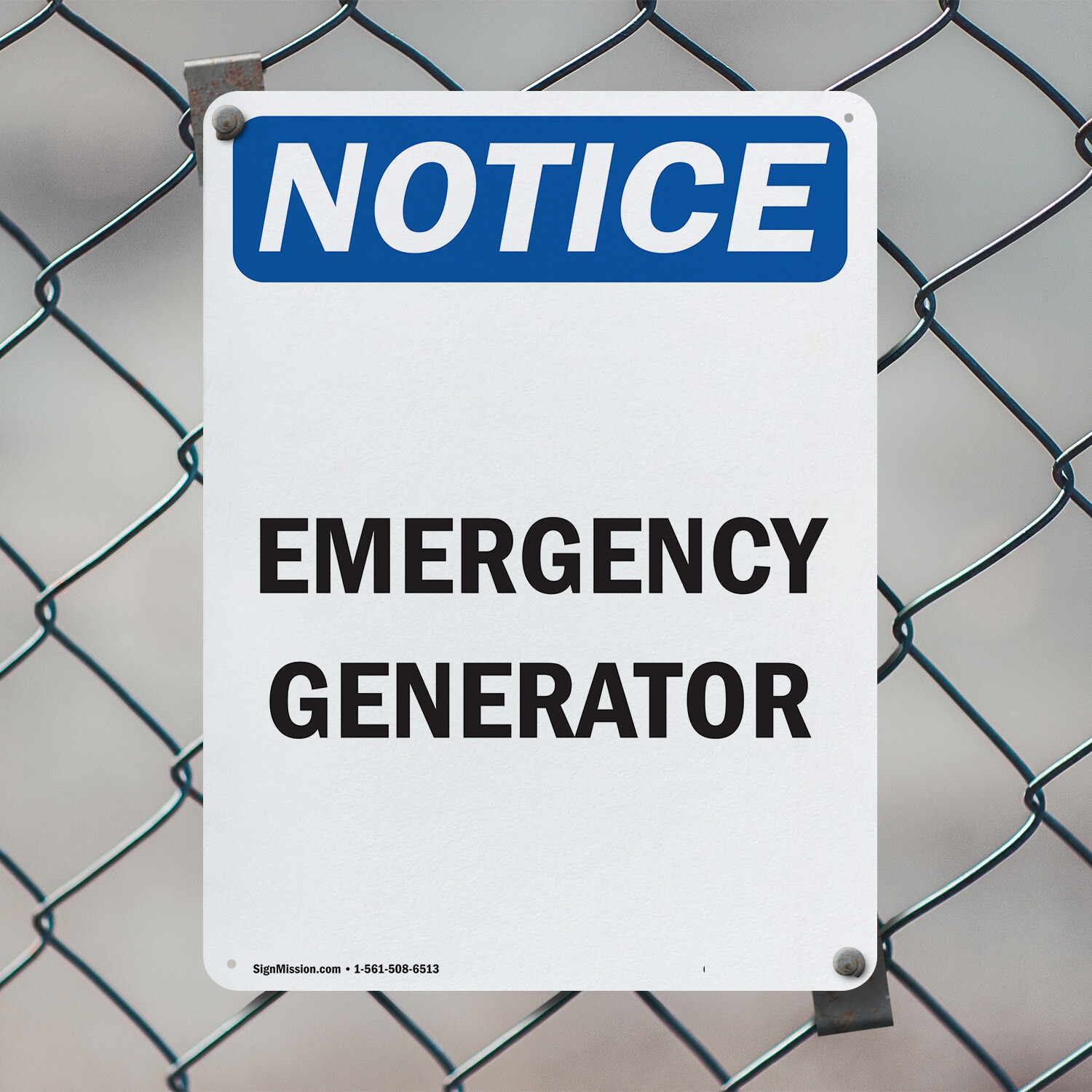 (2 Pack) Emergency Generator OSHA Notice Sign Decal Metal Plastic