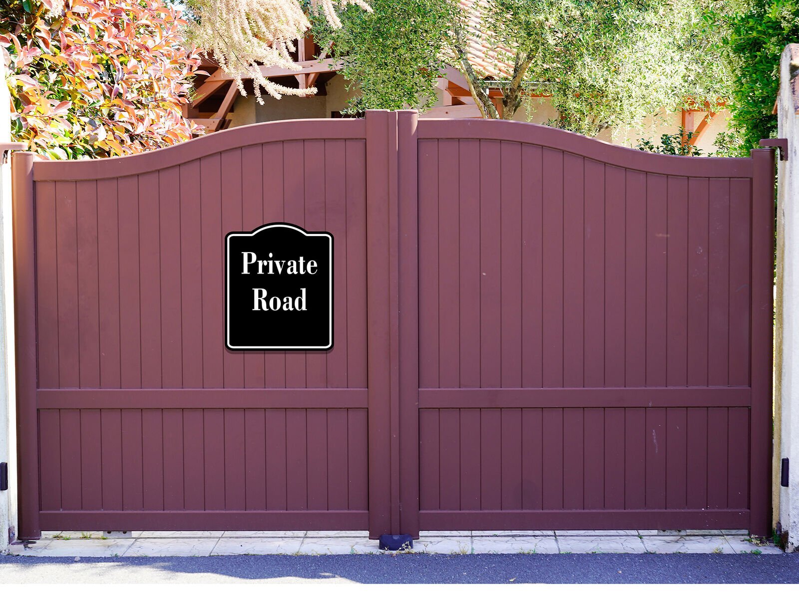 PRIVATE ROAD BLACK Aluminum Composite Sign