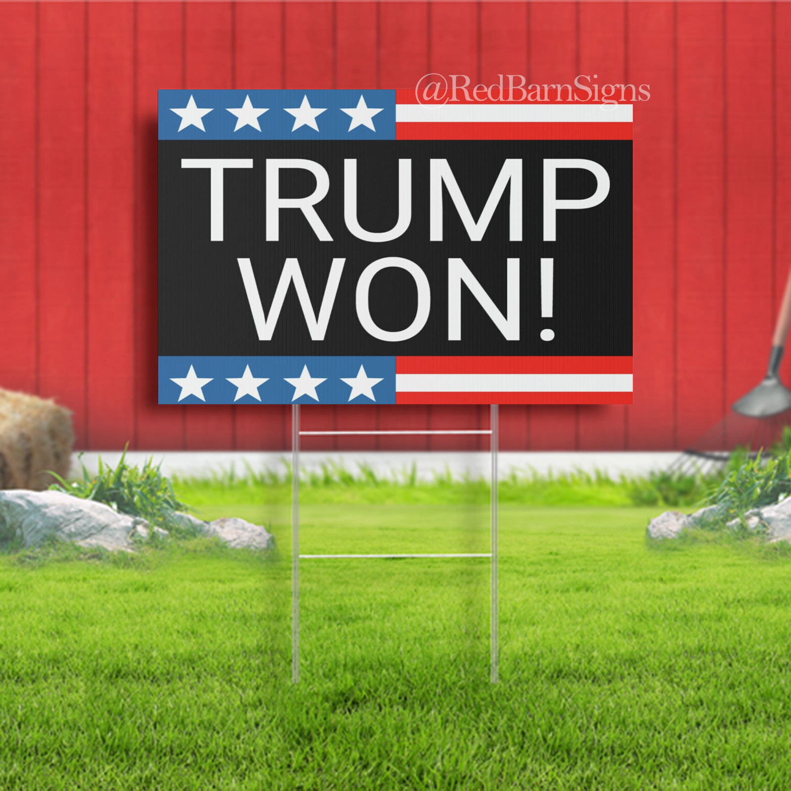 Trump Won Yard Sign Pro Trump Lawn Sign Anti Biden Sign