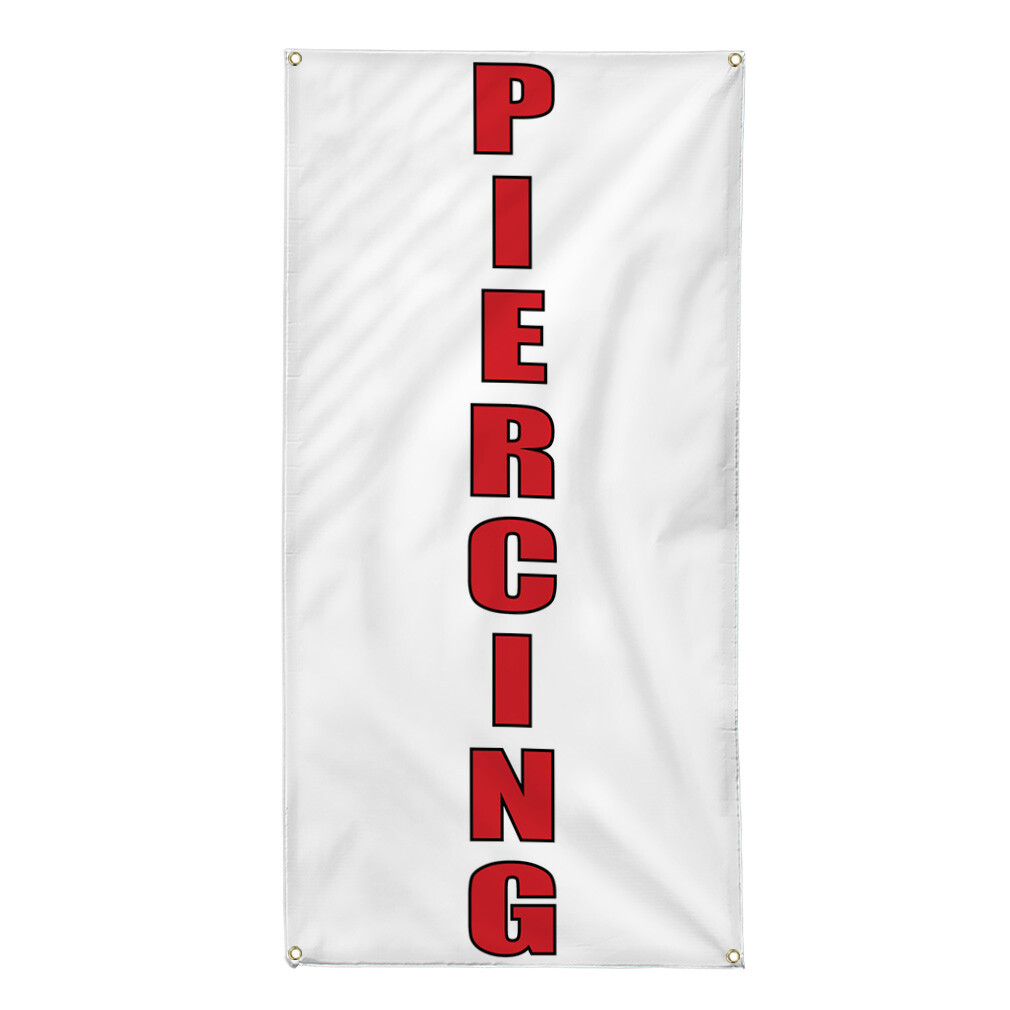 Vertical Vinyl Banner Multiple Sizes Piercing Weatherproof Industrial Yard Signs