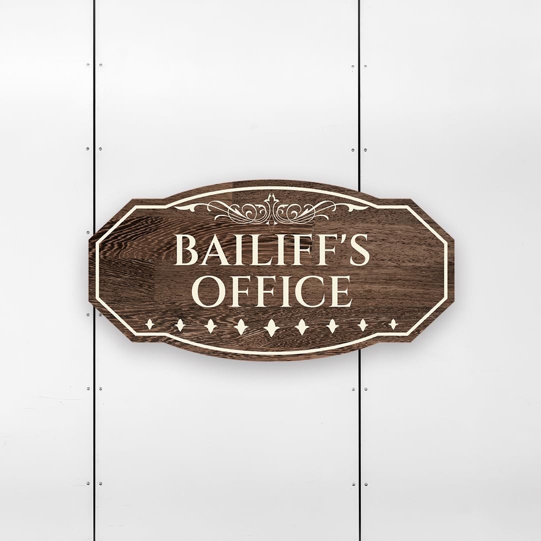 Victorian Plus Bailiff’s Office Wall or Door Sign | Legal and Courtroom
