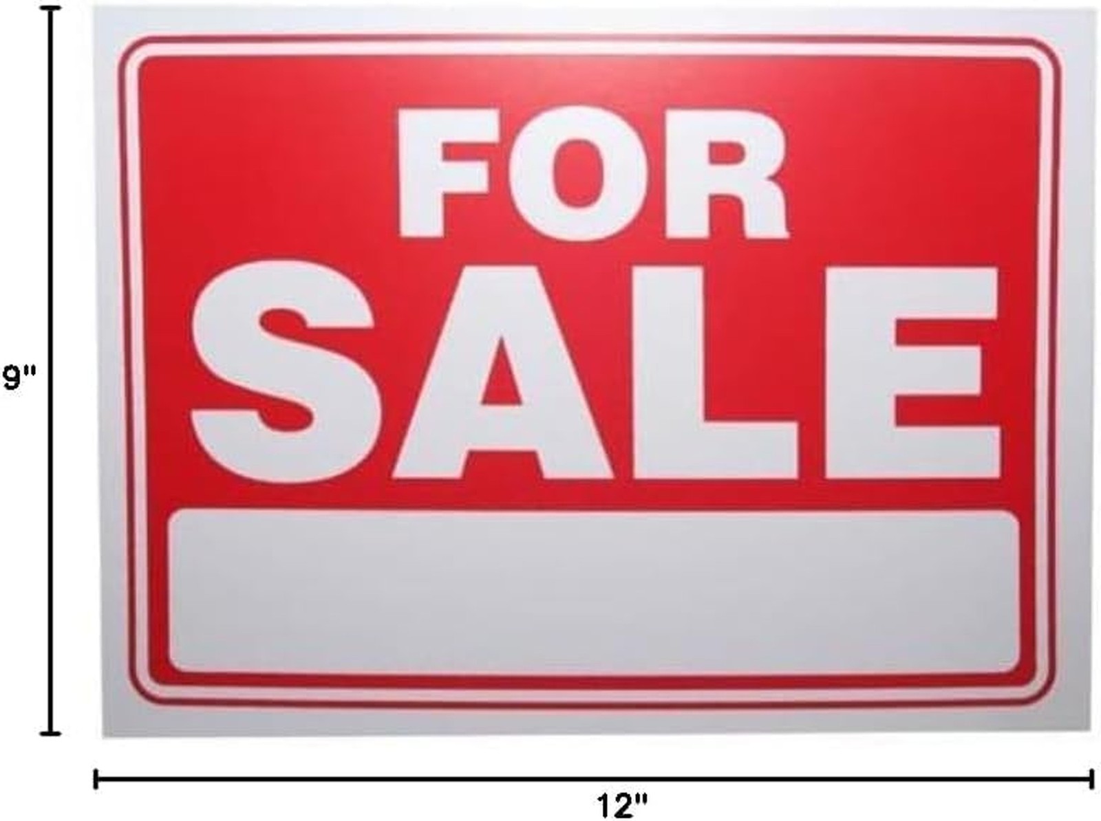 For Sale Sign 9″X12″ – Plastic Waterproof Signage, Bright & Durable, Pack