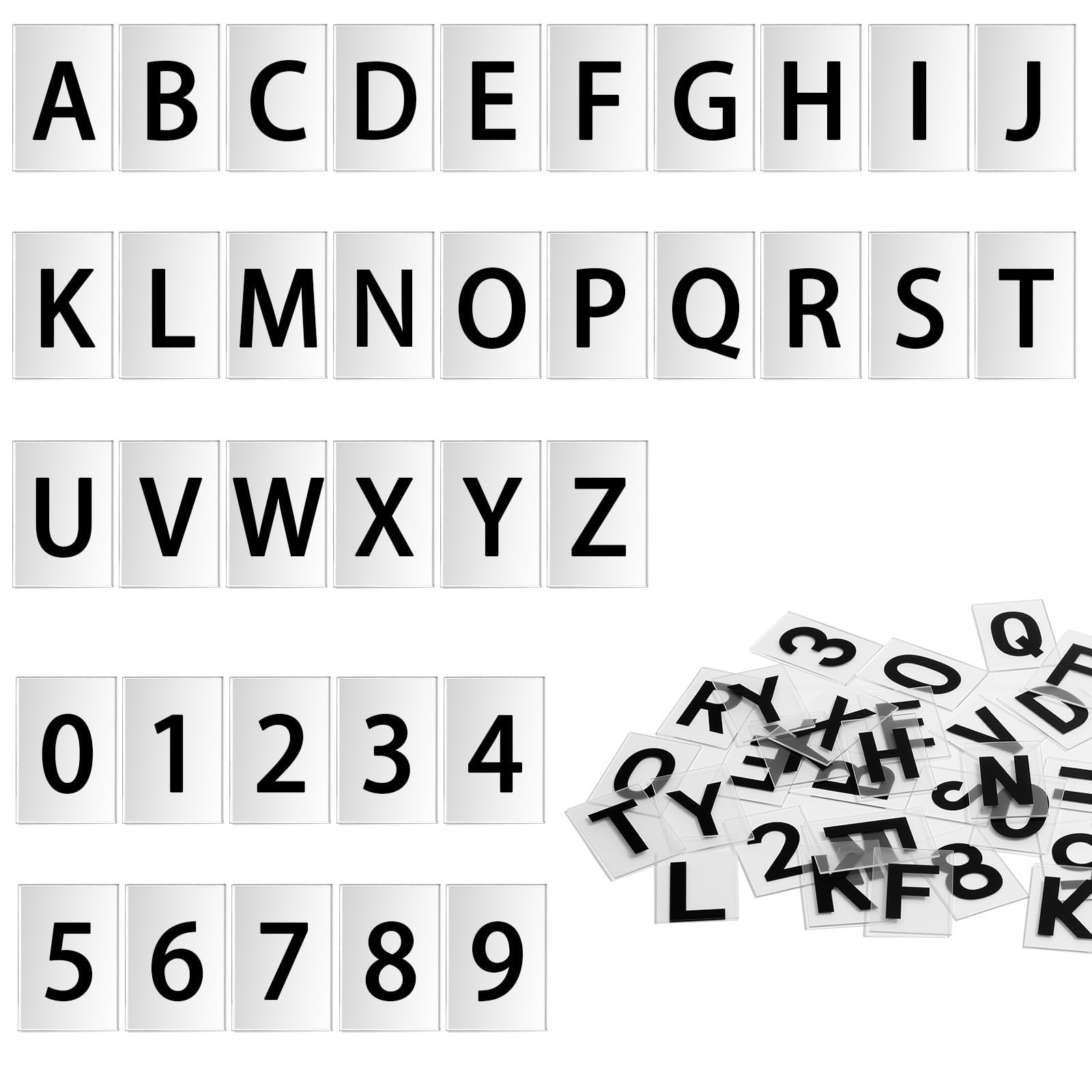 3 Sets 3 x 2 in Bottle Sign Cards 2 Sets Letters A-z and 1 Numbers 0-9 Marque…