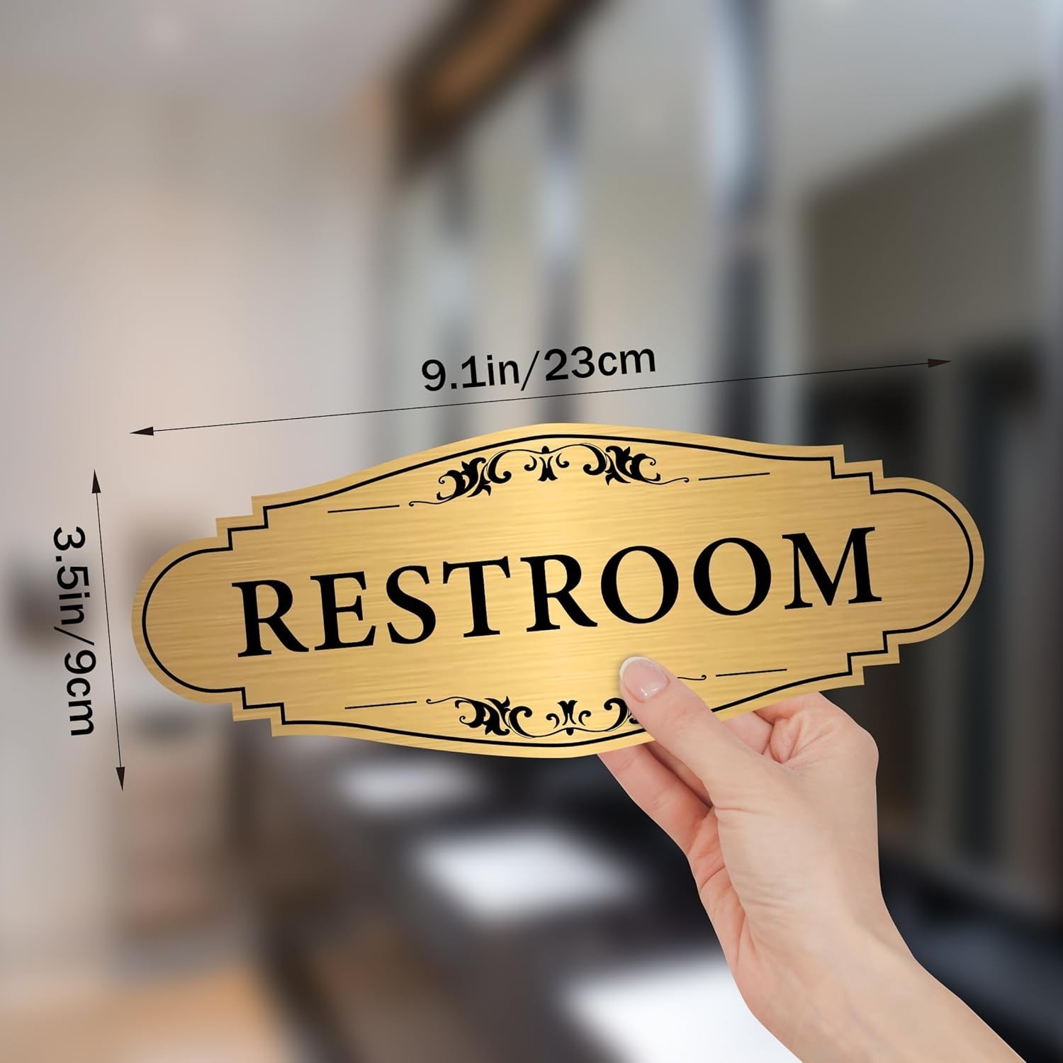 Waterproof Gold Restroom Sign – Unisex Design for Home & Business