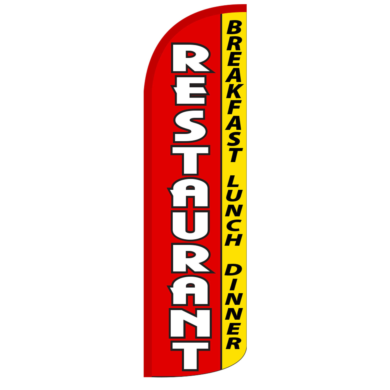 Restaurant Red Windless Advertising Sign Feather Flag Only Banner 30% Wider