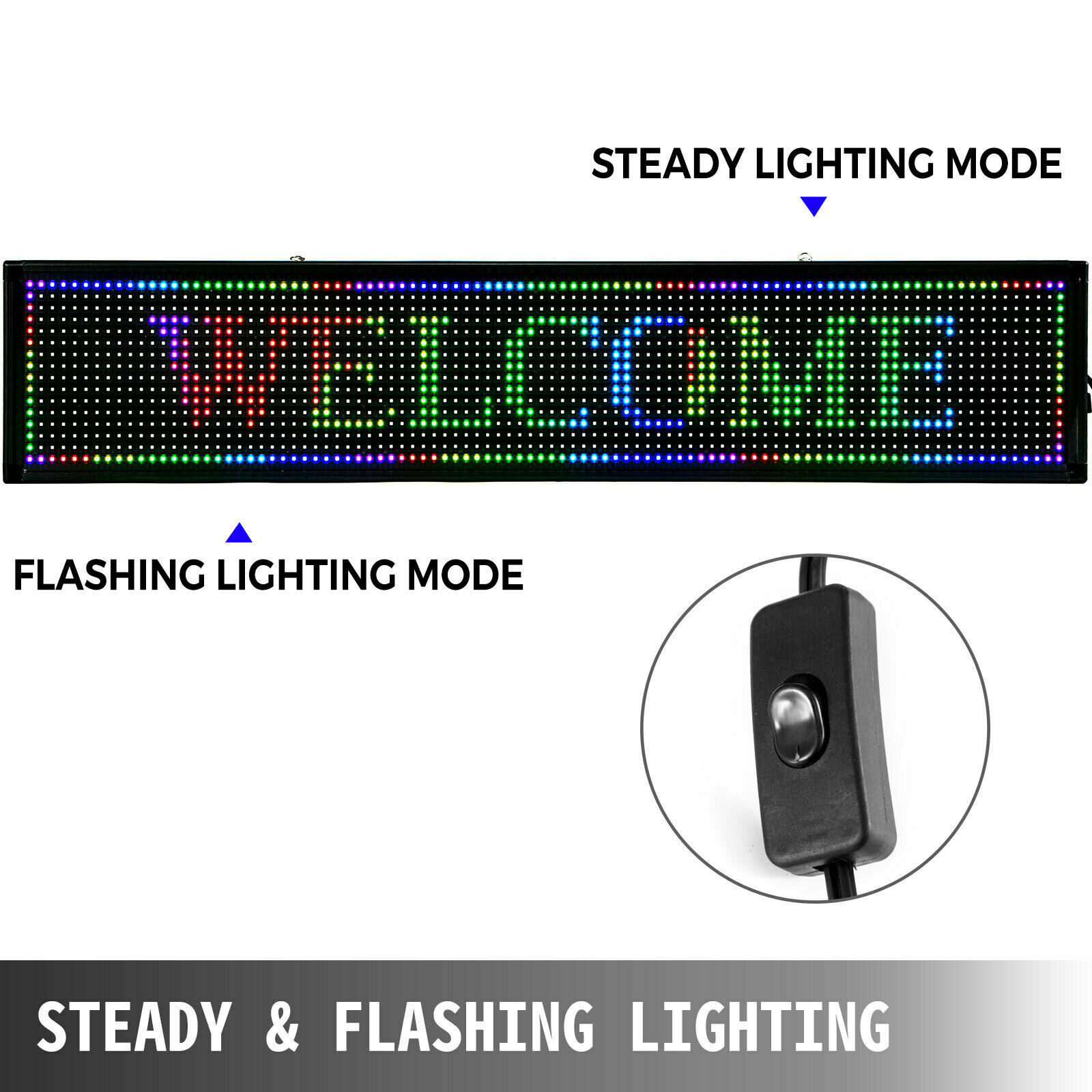 40″X8″ LED Scrolling Sign Programble Digital Advertising 7-Color Display Board