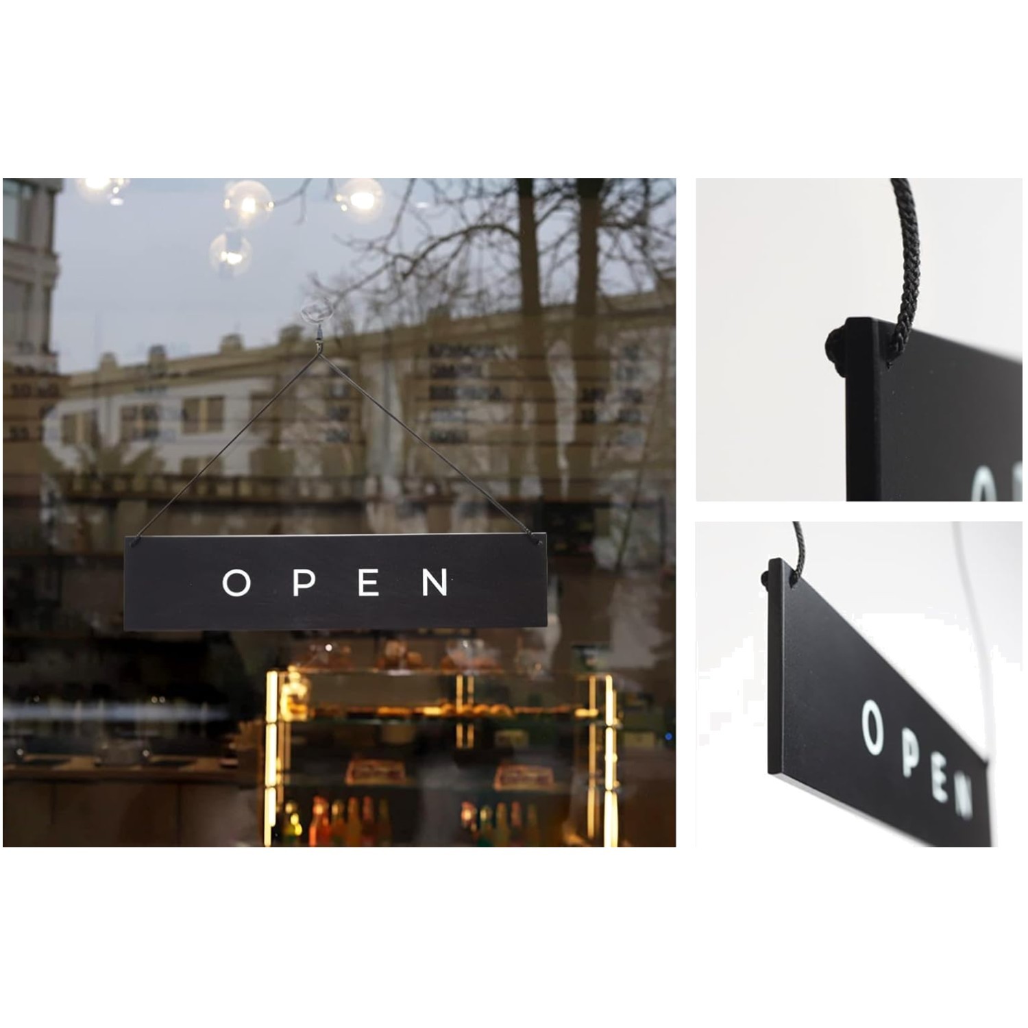 Stylish Wooden Open Closed Sign for Business – 12.7″ x 2.8″