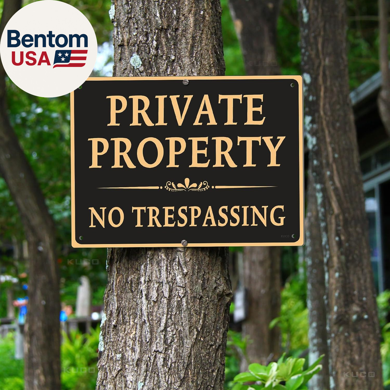 4 Pack Large Private Property No Trespassing Signs, 10″X14″, UV Ink Printing, 15