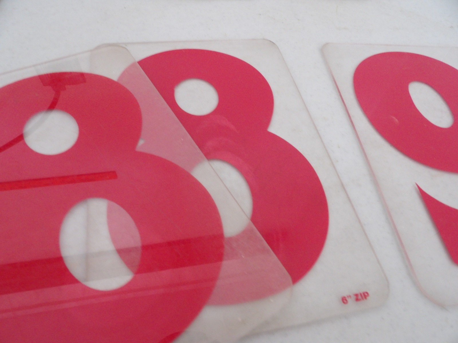 Lot of 6″ Tall Red Marquee Sign Hard Plastic Numbers ( Zip Brand )