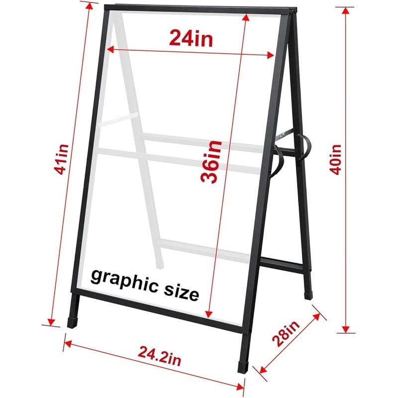 A Frame Sidewalk Sign Double Sided Metal Poster Display Outdoor Indoor Use