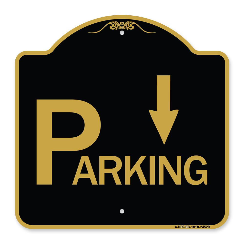 Designer Series – Parking with Arrow Pointing Down Heavy Gauge Aluminum