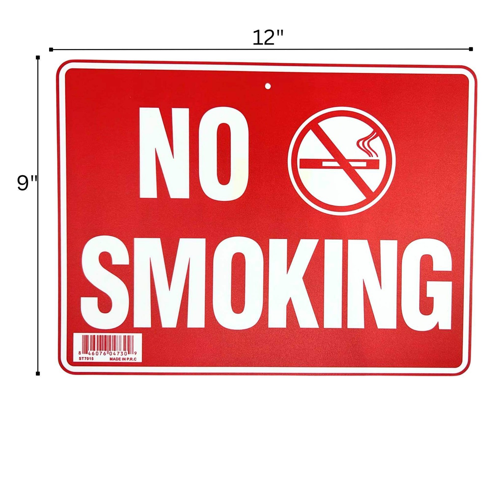 9″X12″ “NO SMOKING” Plastic Signage Sign-1CT