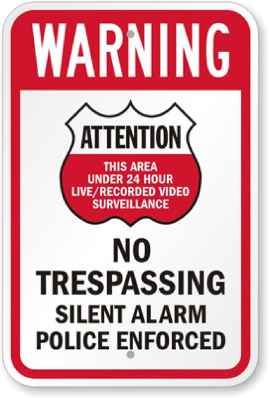 Video Surveillance Sign Aluminum Weatherproof 8×12 Outdoor Business Safety