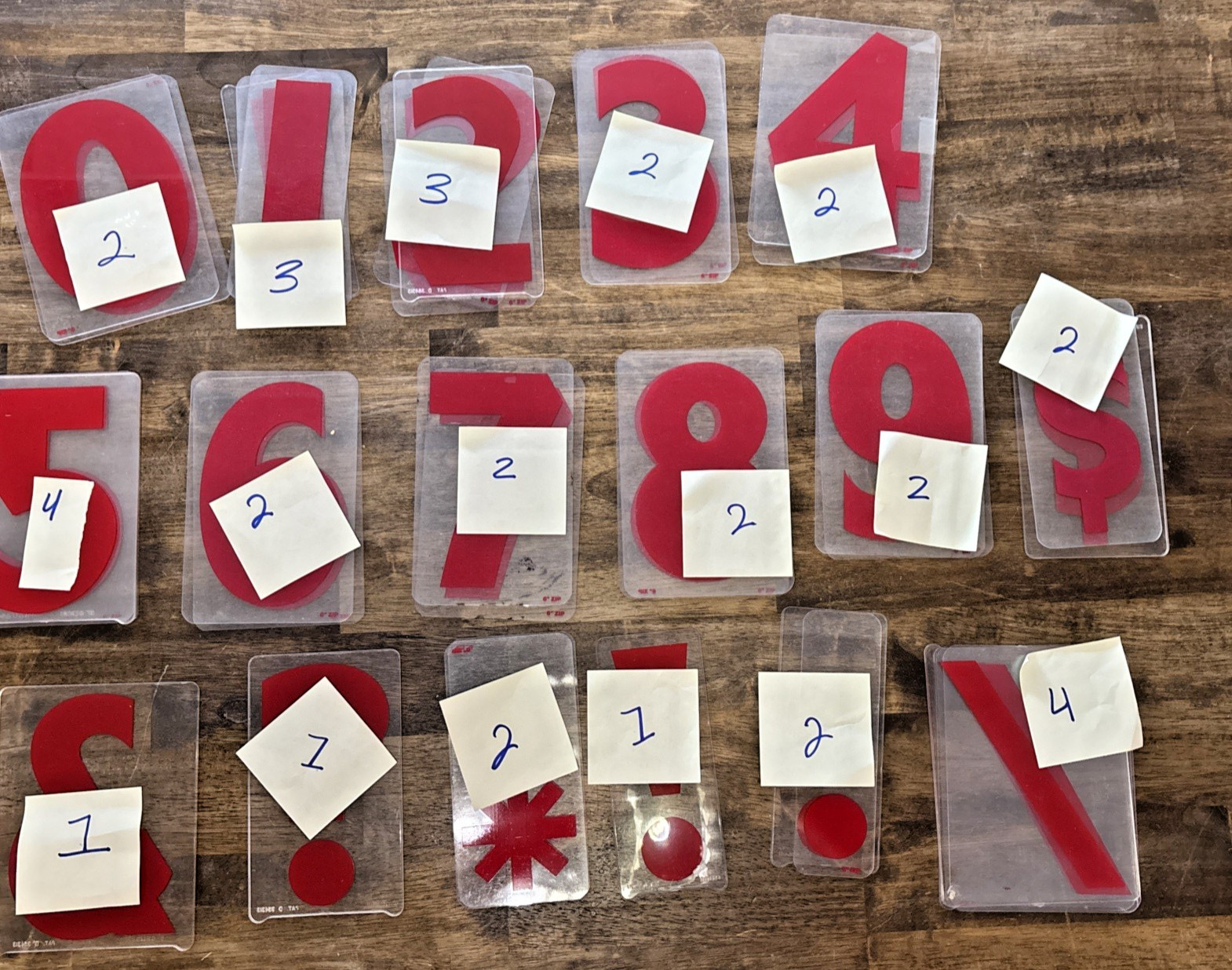 Lot of 253 6” Zip Marquee Zip-A-Tone Sign Board Letters Numbers Rigid Back Red
