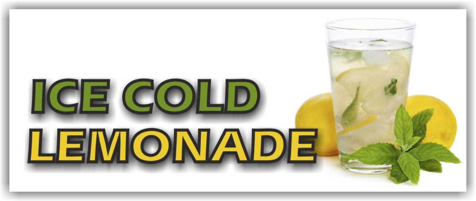 ICE COLD LEMONADE Advertising Banner Vinyl Mesh Sign tea juice water frozen bar