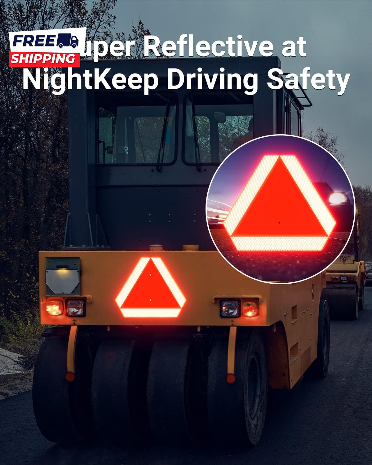 Slow Moving Vehicle Sign, Rust Free Aluminum Slow Moving Vehicle Triangle Signs,