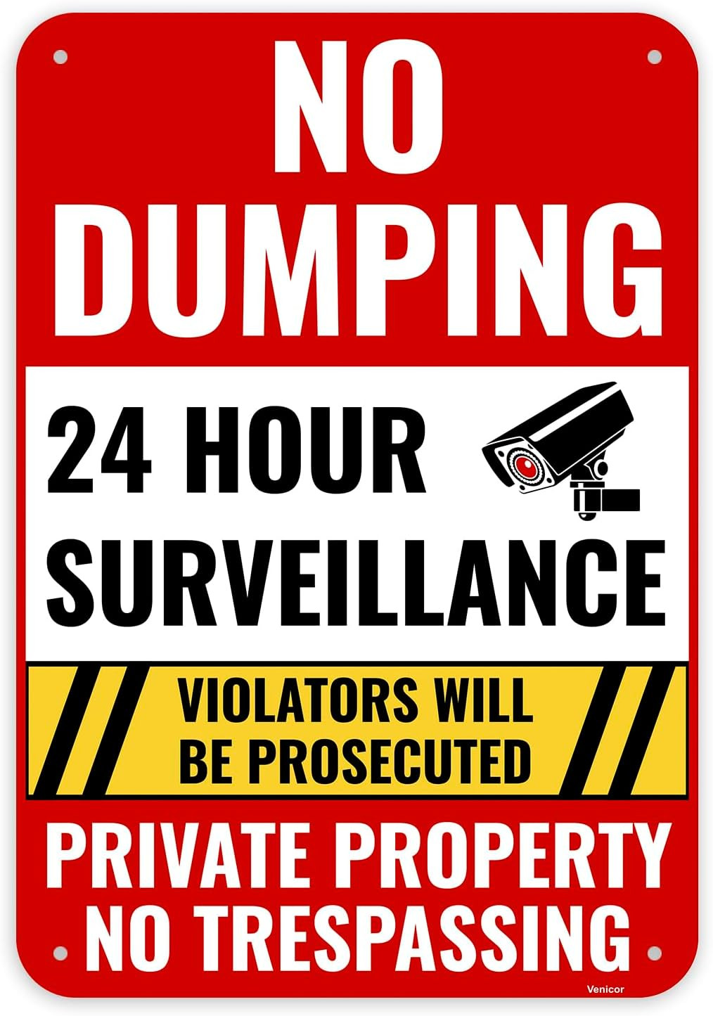 1PC No Dumping Sign Private Sign, 13 X 9 Inches – Aluminum – No Dumping Allowe