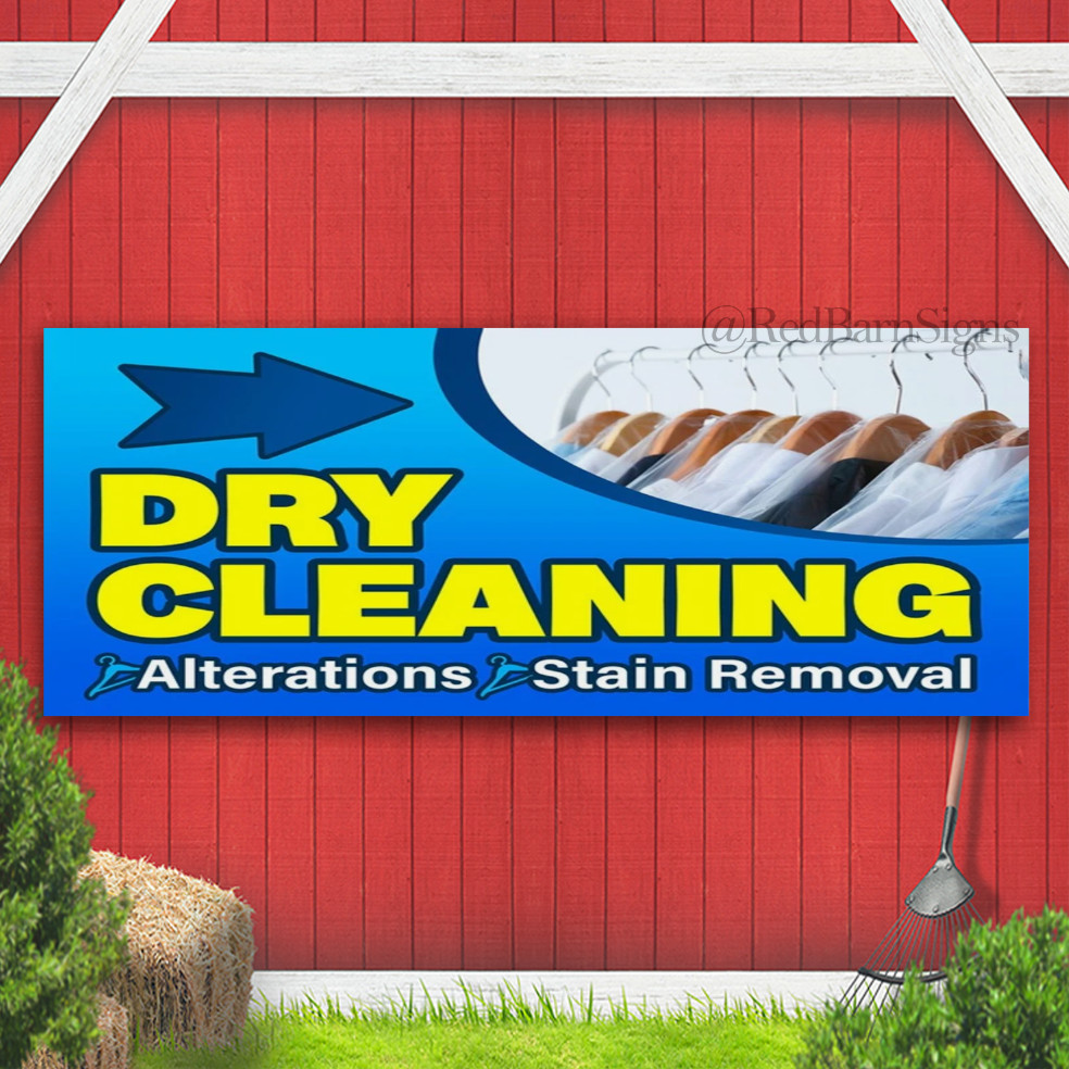 Dry Cleaning One-Sided Banner Sign with Grommets