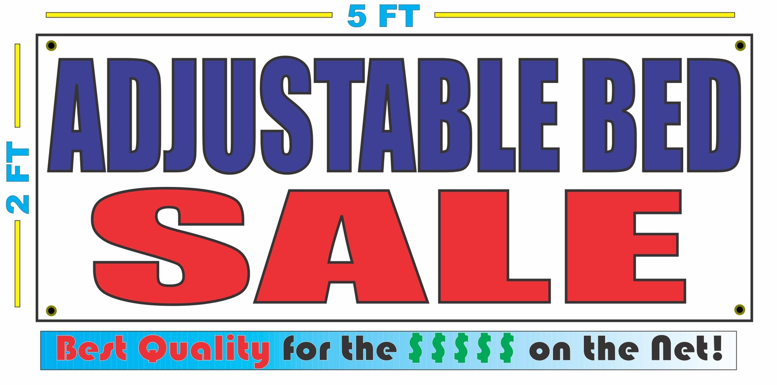 ADJUSTABLE BED SALE Banner Sign NEW Larger Size Best Quality for the $$$